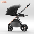 Lightweight Foldable Reversible Baby Stroller, High Landscape 4-Wheel Toddler Car, Seat & Recline Function